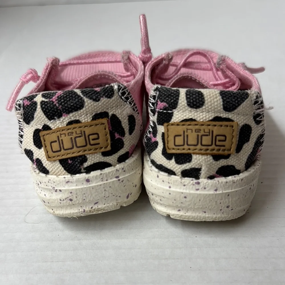 Hey Dude Kids Pink Leopard Print K8 Shoes